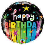 Birthday Colorful Stripes 18″ Balloon