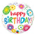 Birthday Floral Circles 18″ Balloon