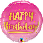Birthday Gold & Pink 18″ Balloon
