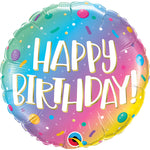 Birthday Ombré Dots & Sprinkles 18″ Balloon