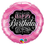 Birthday Pink & Black 18″ Balloon