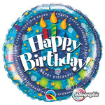 Birthday Spiral & Candles 18″ Balloon