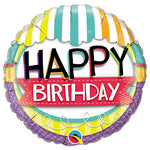 Birthday Striped Awning 18″ Balloon
