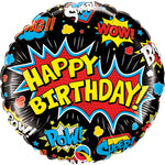 Birthday Super Hero Black 18″ Balloon
