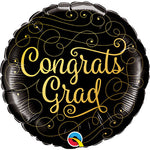 Congrats Grad Gold Doodles 18" Foil