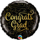 Congrats Grad Gold Doodles 18" Foil