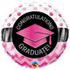 Graduate Pink Chevron Dots 18″ Balloon