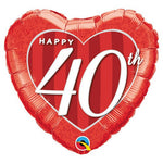 Happy 40th Damask Heart 18″ Balloon