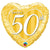 Happy 50th Damask Heart 18″ Balloon