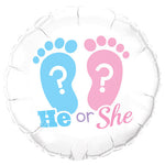 He Or She? Footprints 18" Foil