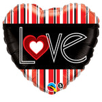 L(heart)ve Red Stripes 18″ Balloon