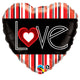 L(Heart)Ve Red Stripes 18" Foil