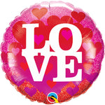 Love Hearts & Glitter 18″ Balloon