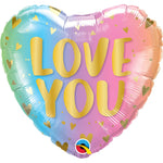 Love You Pastel Ombre & Hearts 18" Foil