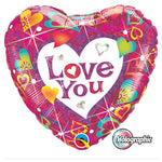Love You Vibrant Hearts 18″ Balloon