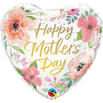 Mother's Day Pink Floral Heart 18″ Balloon