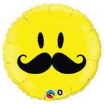 Smile Face Mustache 18″ Balloon
