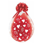 Swirling Hearts-a-round Neck-up 18″ Latex Balloons (5 count)