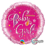 Welcome Baby Girl Stars 18″ Balloon