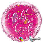 Welcome Baby Girl Stars 18" Foil