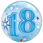 18 Blue Starburst Sparkle 22″ Bubble Balloon