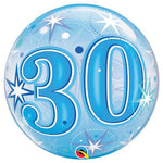 30 Blue Starburst Sparkle 22″ Bubble Balloon