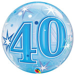 40 Blue Starburst Sparkle 22″ Bubble Balloon