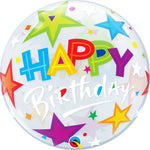 Birthday Brilliant Stars 22″ Bubble Balloon