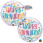 Birthday Confetti & Streamers 22″ Bubble Balloon