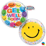 Get Well Soon Smile Faces 22″ Bubble Balloon