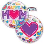 Happy Mom's Day Big Hearts 22″ Bubble Balloon