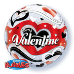 To My Valentine Banner Hearts 22″ Bubble Balloon