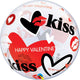 Valentine's Kisses & Hearts 22″ Bubble Balloon