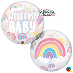 Welcome Baby Boho Rainbows 22″ Bubble Balloon