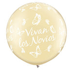 Vivan Los Novios Roses & Butterflies 30″ Latex Balloons (2 count)