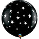 Contempo Stars-a-round - Onyx Black 36″ Latex Balloons (2 count)