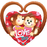 Happy Love Day Monkeys 39″ Balloon