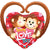 Happy Love Day Monkeys 39″ Balloon