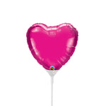 Mini Heart - Magenta (air-fill Only) 4″ Balloon