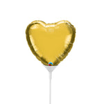 Mini Heart - Metallic Gold (air-fill Only) 4″ Balloon