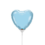 Mini Heart - Pearl Light Blue (air-fill Only) 4″ Balloon