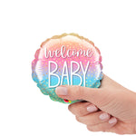 Welcome Baby Rainbow Confetti Mini Shape (air-fill Only) 4″ Balloon