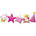 Birthday Garland Pink (air-fill Only) 41″ Balloon