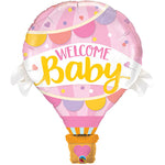 Welcome Baby Pink Hot Air Balloon 42″ Balloon