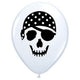 White & Black Pirate Skull 5″ Latex Balloons (100 count)