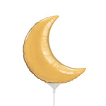 Crescent Moon - Metallic Gold (air-fill Only) 9″ Balloon