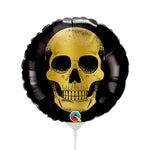 Golden Skull Head Mini Shape (air-fill Only) 9″ Balloon