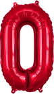 Red Number 0 16″ Balloon