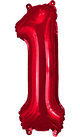 Red Number 1 16″ Balloon