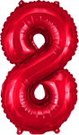 Red Number 8 16″ Foil Balloon by Instaballoons Wholesale from Instaballoons